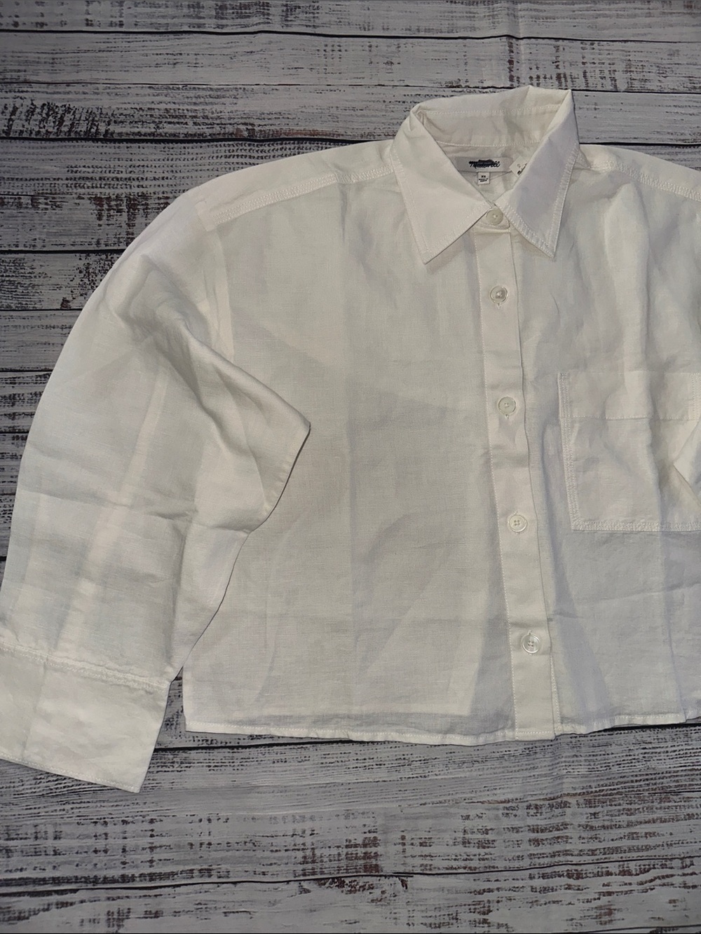 Madewell Straight-Hem Shirt in Linen-Cotton Blend Sz. XS - Picture 8 of 9